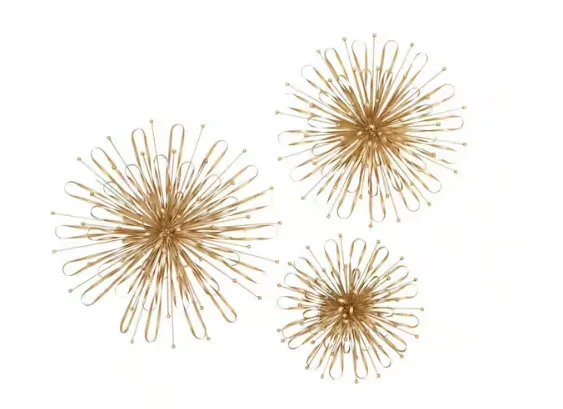 Litton Lane: Metal Gold Starburst Wall Decor With Orb