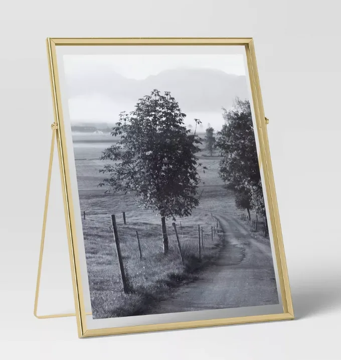 Threshold: Linear Metal Easel Single Image Brass Frames