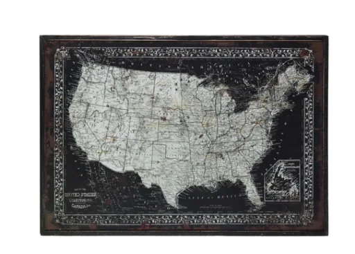 Urban Trends: Wood Rectangle United States Map
