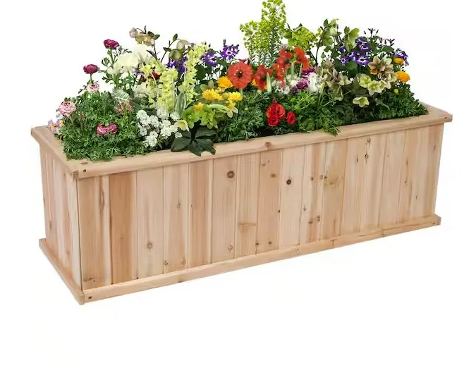 Shine Company 48" Rectangle Cedar Raised Garden Bed Box