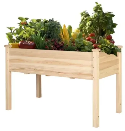 Veikpus Cedar Wooden Raised Garden Bed With Liner
