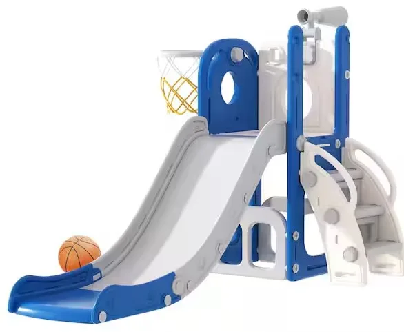 Seeutek 6 In 1 Toddler Slide Climber With Basketball Hoop Outdoor Set