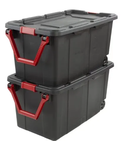 Total Of 2 Sterilite Extra-large Wheeled Industrial Storage Bins
