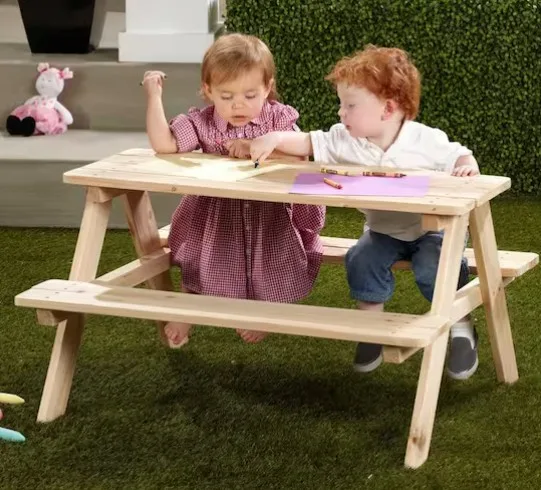 Turtleplay Wood Picnic Table For Kids