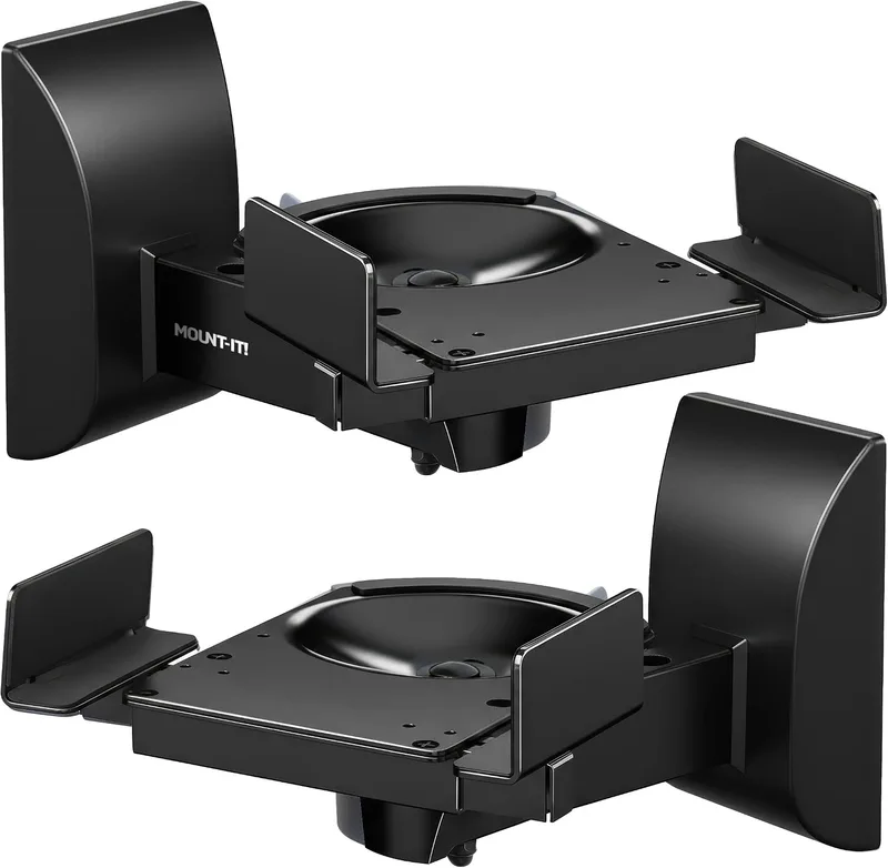 Mount It Speaker Wall Mount Universal Side Clamping Speaker Shelf