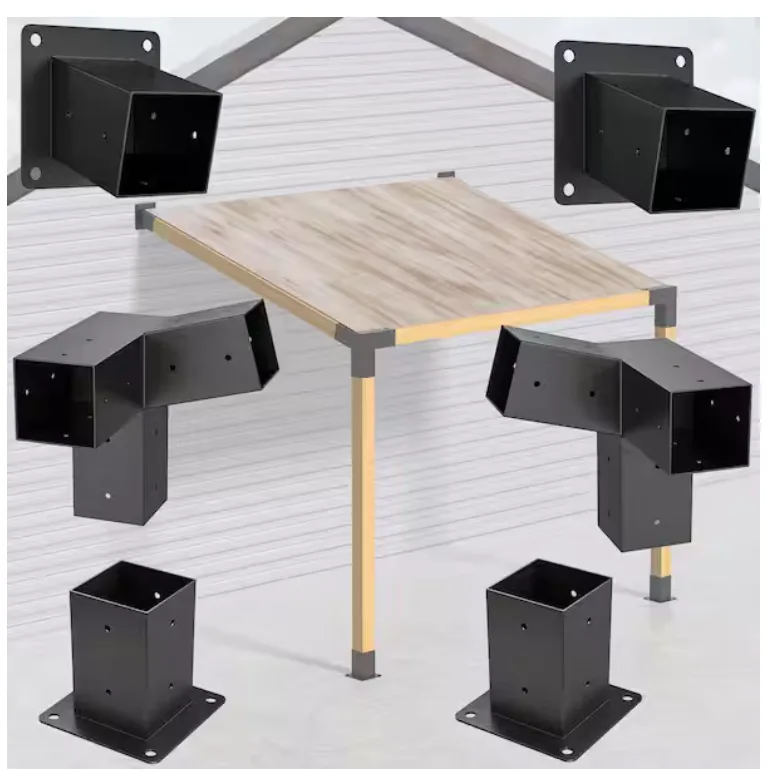 Ogetfuur Slanted Roof Wall Mount Pergola 6 Pack Bracket Kit