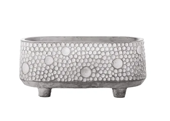 Urban Trends: Oval Pot Washed Concrete Finish