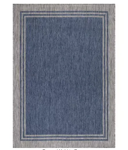 Beverly Rug: Azure Silver Aloha Washable Bordered Indoor/outdoor Area Rug