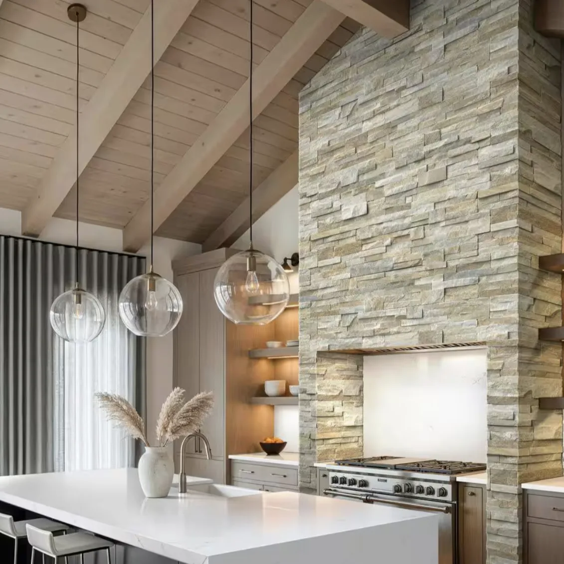 Msi Golden Honey Rockmount Stacked Stone Interlocking Panels Wall Tile