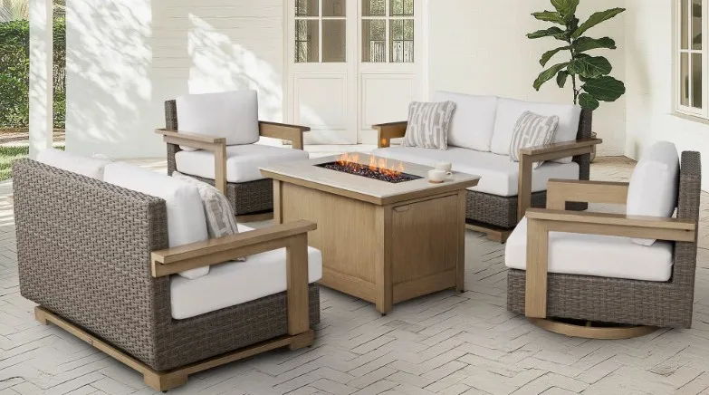 Agio Juniper 5-piece Outdoor Fire Seating Set