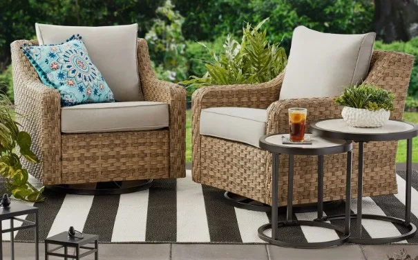 Otal Of 2 Better Homes And Gardens River Oaks Outdoor Swivel Gliders With Patio Covers;