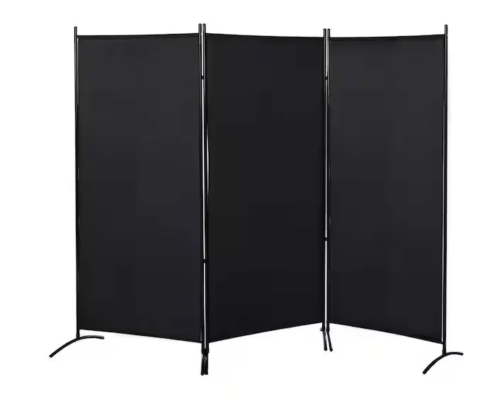 Homcom 3 Panel Room Divider With Arched Metal Feet