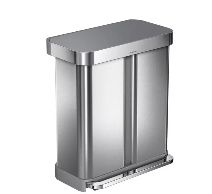 Simplehuman 58l Dual Compartment Step Can With Plastic Lid