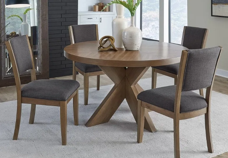 Zealand 54" Round Dining Table And 4 Chairs