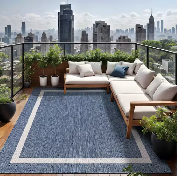 Beverly Rug Waikiki Bordered Indoor/outdoor Area Rug
