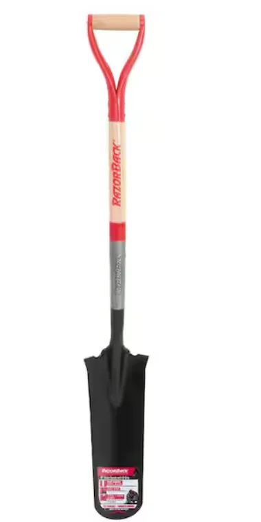 Razor Back 23.5'' Wood D Handle Steel Blade Drain Spade