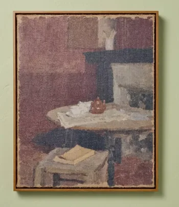 Hearth & Hand With Magnolia Vertical Dining Still Life Framed Burlap Wall Art