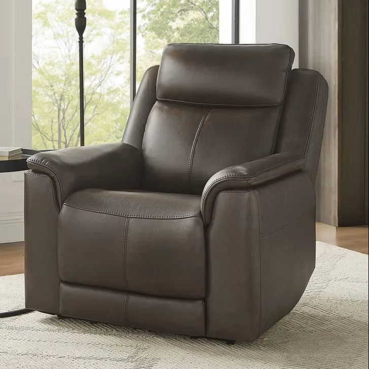 Gilman Creek Hamlin Leather Power Recliner With Power Headrest & Power Lumbar