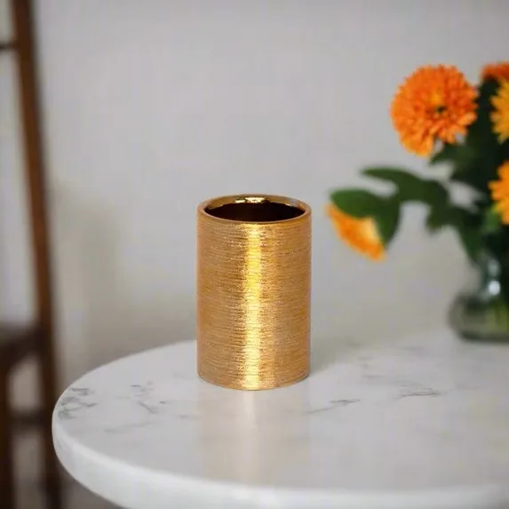 Urban Trends Callie Gold Finish Round Mini Vases