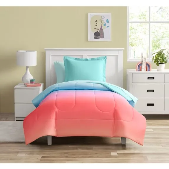 Your Zone 5 Piece Rainbow Ombre Polyester Bedding Set