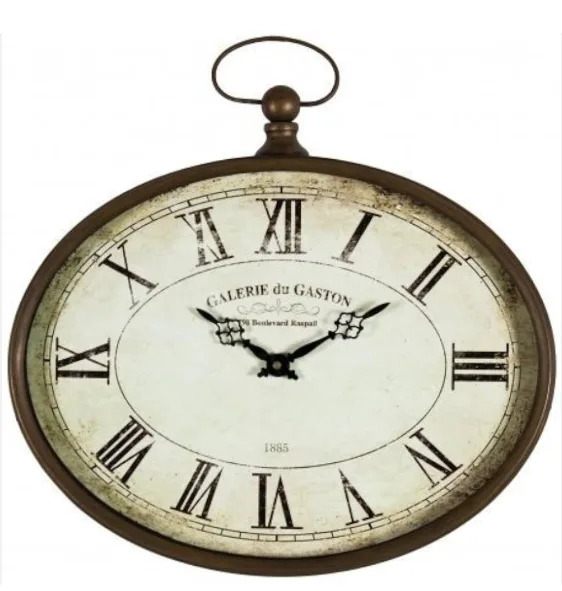 Vintage Style Oval French Wall Clock Galerie Du Gaston