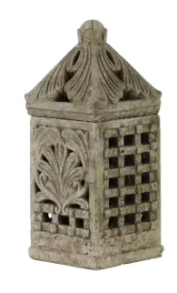 Urban Trends: Terracotta Square Lantern Distressed Finish