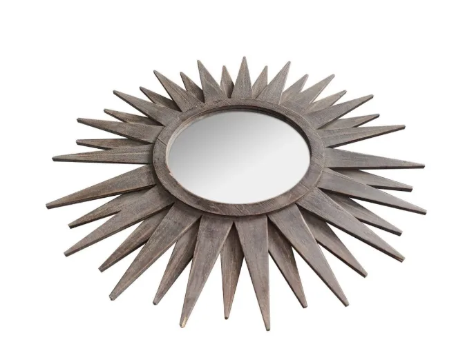 Urban Trends: Wooden Sunburst Wall Mirror