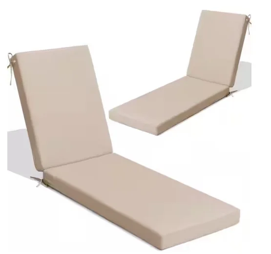 Total Of 2 Crestlive Products 2-piece Outdoor Chaise Lounge Polyester Cushions