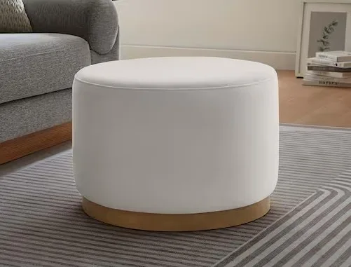 Modway Tilden Large Round Performance Velvet Upholstered Ottoman