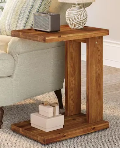 Kerlin 19.7" C-top Rectangle Wood End Table