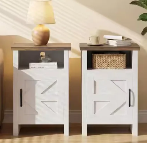 Total Of 2 Lacoo Farmhouse Nightstands