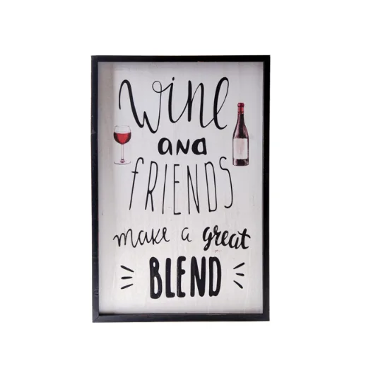 Urban Trends: Wooden Rectangle Wall Decor "wine And Friends Make A Great Blend"