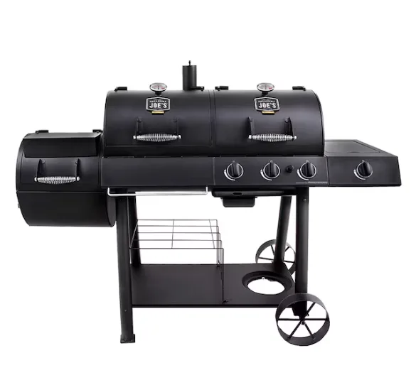 Oklahoma Joe's: Longhorn Black Liquid Propane And Charcoal Combo Grill With 1-side Burner
