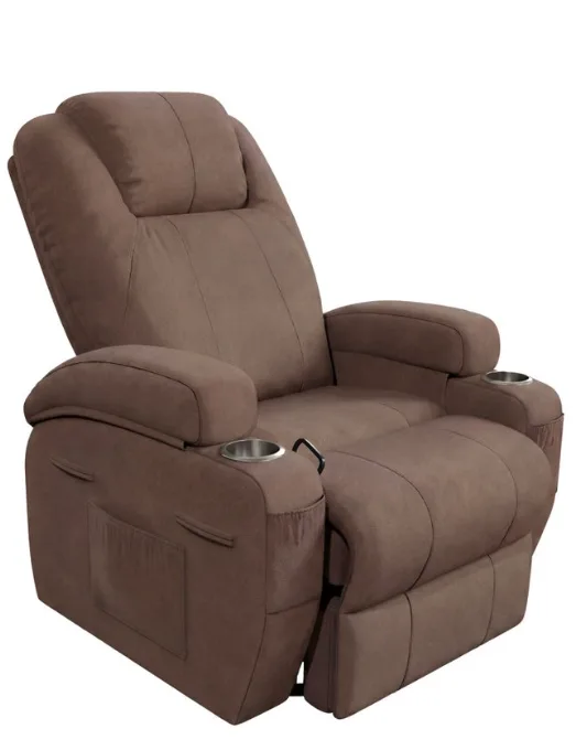 Furmax: 360° Massage Swivel Rocker Recliner Single Manual Reclining Chair